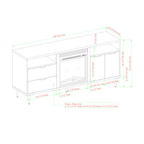 Wrought Studio Eglinton TV Stand for TVs up to 65" with Electric